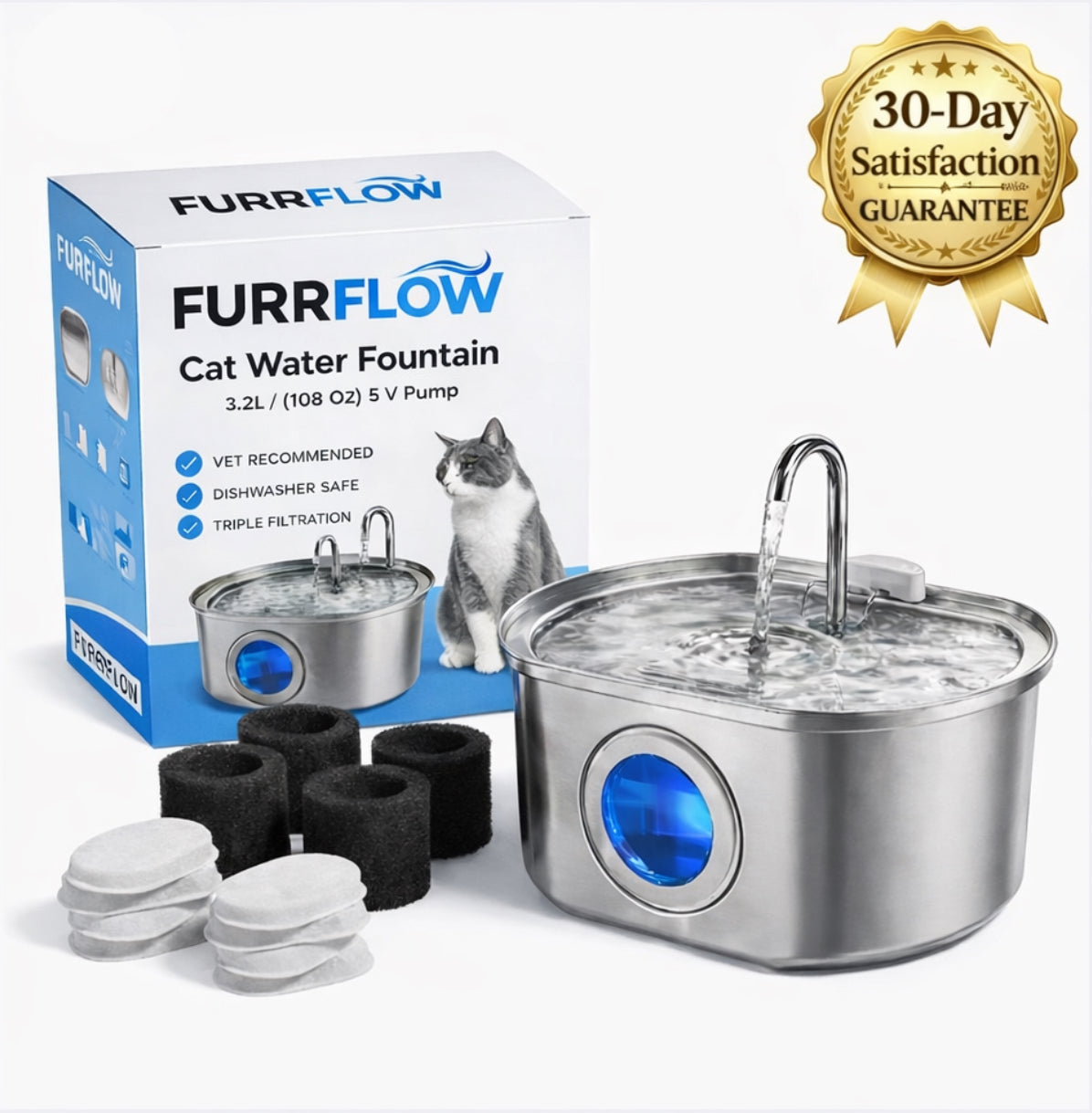 FurrFlow™ Cat Water Fountain